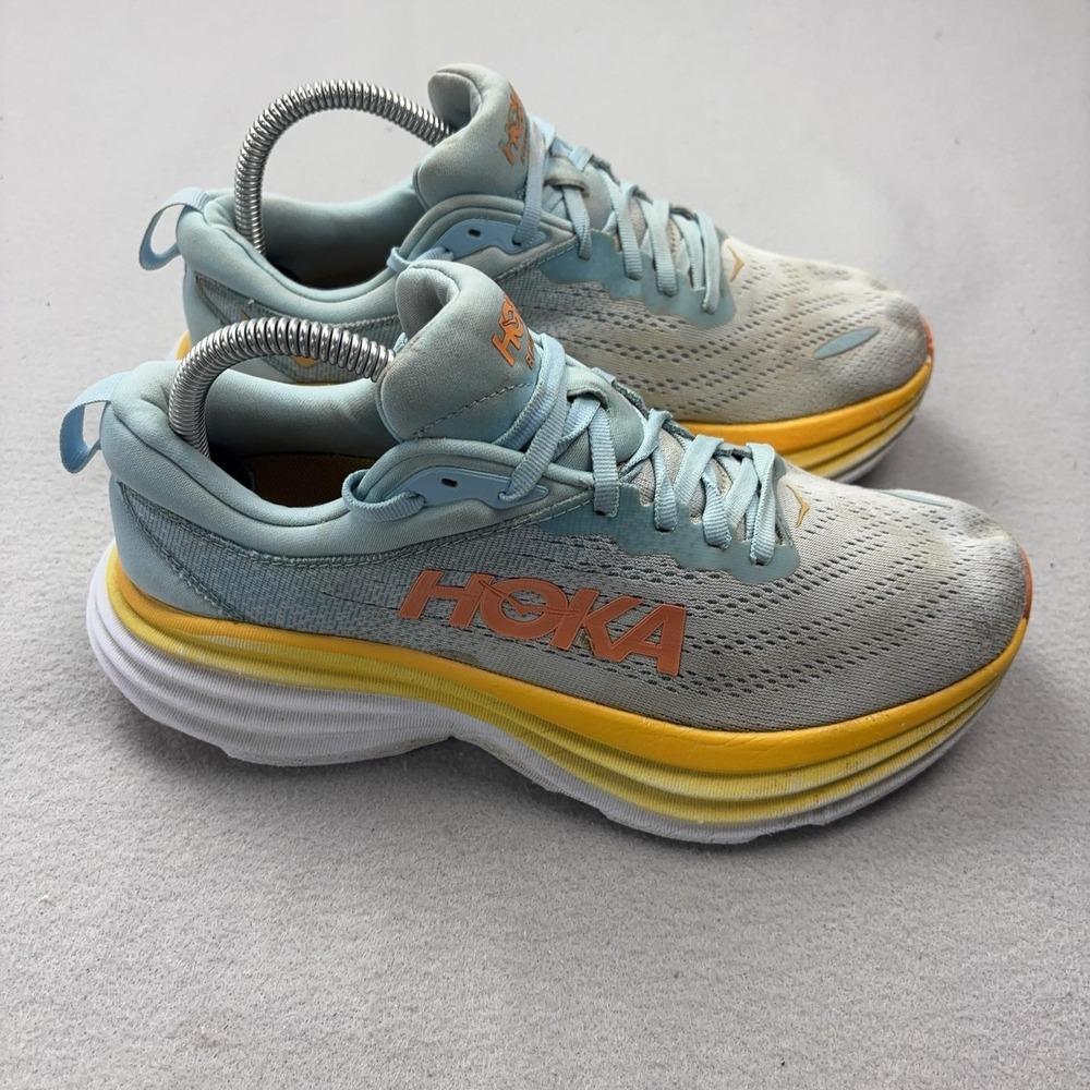 Hoka One One Bondi 8 Wide Shoes Womens Size 8 Multicolor Sneakers 1127954 SSCA